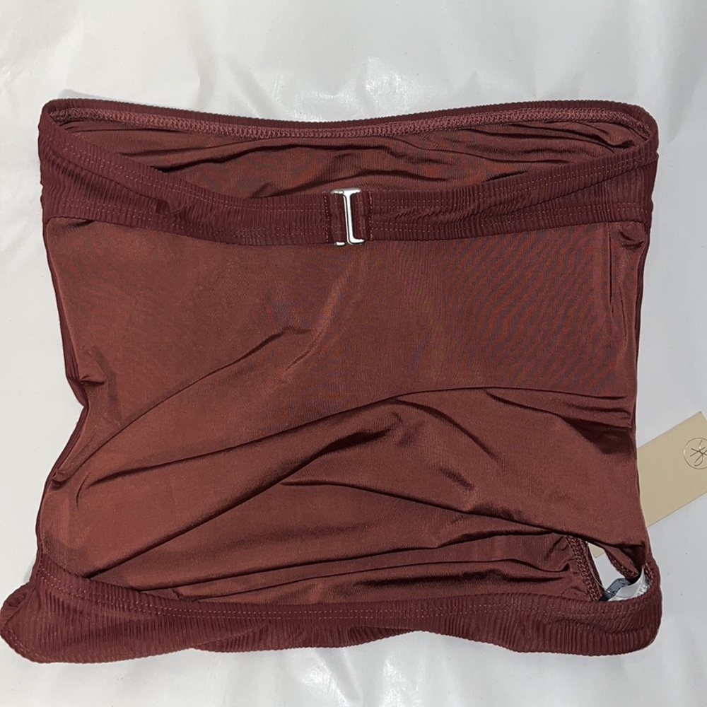 NWT Ris-K by Dippin Daisys Brown Ribbed Strapless One Piece Bandeau Swimsuit S - Picture 10 of 14